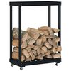 vidaXL Kaminholzregal mit Rollen Schwarz 76,5x40x108 cm Kiefernholz