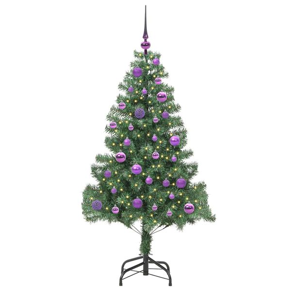 vidaXL Weihnachtsbaum mit 150 LEDs mit St&auml;nder Gr&uuml;n 150 cm PVC