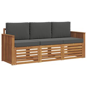 vidaXL Sofagarnituren 3 stk. Natur und Anthrazit Massivholz Akazie