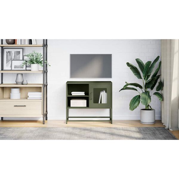 vidaXL TV-Schrank Olivgrün 68x39x60,5 cm Stahl