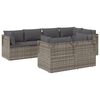 vidaXL 7-tlg. Garten-Lounge-Set mit Kissen Grau Poly Rattan