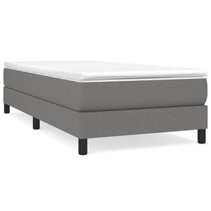 vidaXL Boxspringbett mit Matratze Dunkelgrau 80x200 cm Stoff