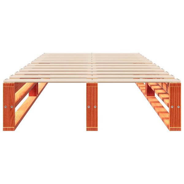 vidaXL Massivholzbett ohne Matratze Wachsbraun 100x200 Kiefernholz