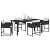 vidaXL Garten Essgruppe 5 pcs Schwarz Poly-Rattan