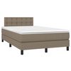 vidaXL Boxspringbett mit Matratze & LED Taupe 120x190 cm Stoff
