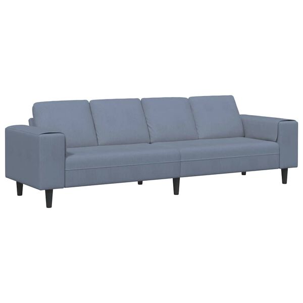 vidaXL Sofa mit Kissen Blau 250 x 77 x 76 cm Cordstoff