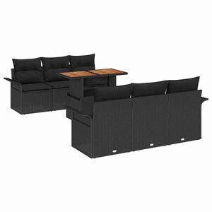 vidaXL Garten-Sofa-Set 7 stk. Schwarz