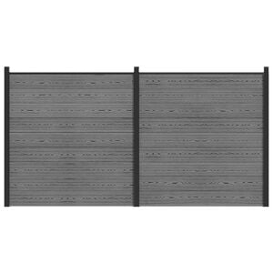vidaXL zaunset 353 x 186 cm WPC und Aluminium Grau