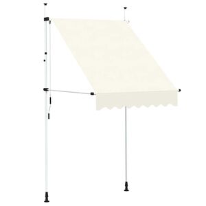 vidaXL Einziehbare Markise Handbetrieben 150 cm Cremewei&szlig;