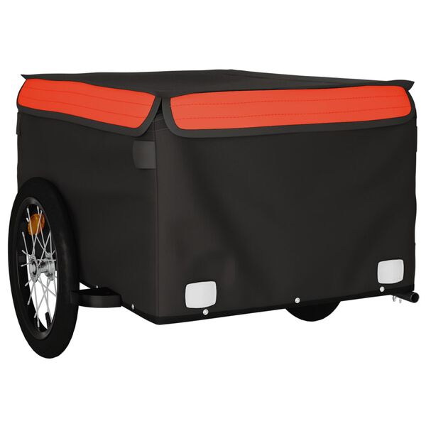 vidaXL Fahrradanh&auml;nger Schwarz und Orange 45 kg Eisen