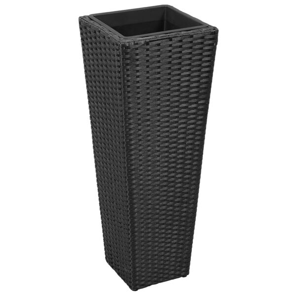 vidaXL Garten-Hochbeet 3-tlg. Poly Rattan Schwarz