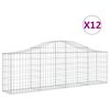 vidaXL Gabionen mit Hochbogen 12 Stk. 200x30x60/80 cm Verzinktes Eisen