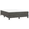 vidaXL Boxspringbett mit Matratze Dunkelgrau 140x190 cm Samt