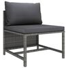 vidaXL 12-tlg. Garten-Lounge-Set mit Kissen Poly Rattan Grau