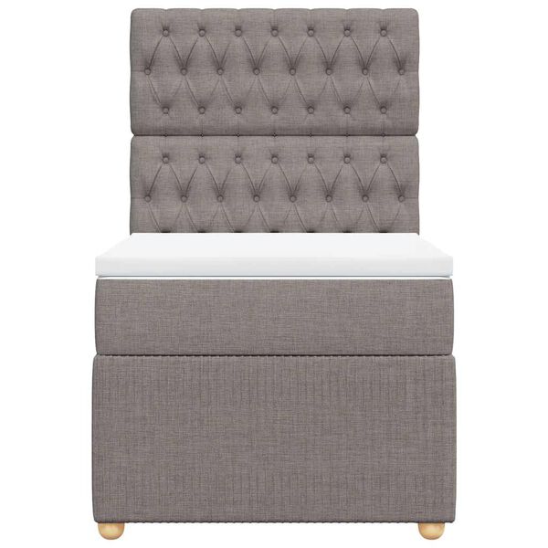 vidaXL Boxspringbett mit Matratze Taupe 80x200 cm Stoff