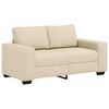vidaXL 3-teiliges Sofa-Set mit Kissen, cremefarbener Stoff