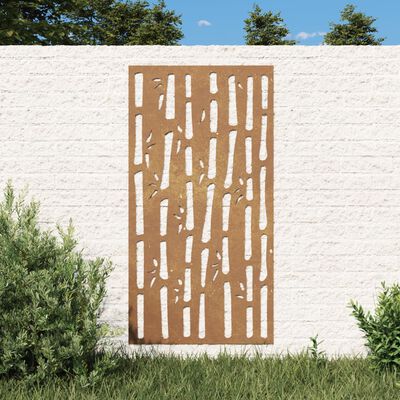 vidaXL Garten-Wanddeko 105x55 cm Cortenstahl Bambus-Design