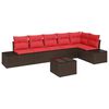 vidaXL Gartensofa-set mit Kissen 7 pcs Braun Poly-Rattan