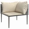 vidaXL Garten-Ecksofa mit Kissen Grau Poly Rattan