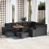 vidaXL Garten-Sofa-Set mit Kissen mit Speicher 12 pcs Schwarz