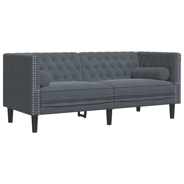 vidaXL Sofa Set Dunkelgrau Samt