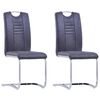 vidaXL Freischwinger 2 Stk. Grau Wildleder-Optik