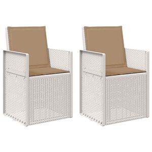 vidaXL Garten Esszimmerst&uuml;hle 2 stk. Wei&szlig; und Taupe PP