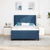 vidaXL Boxspringbett mit Matratze mit Kopfteil Blau 160 x 200 cm Stoff