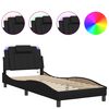 vidaXL Bettgestell "Viana" mit LED ohne Matratze Schwarz 90x190 cm