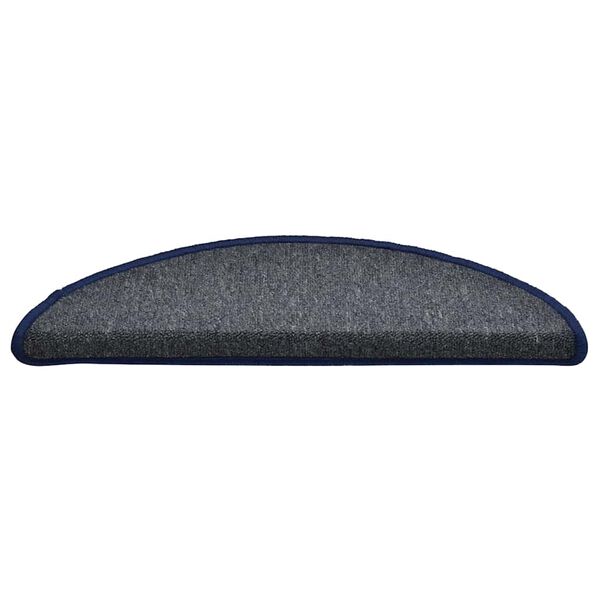 vidaXL Stufenmatten 30 Stk. 56x17x3 cm Dunkelgrau und Blau Halbrund