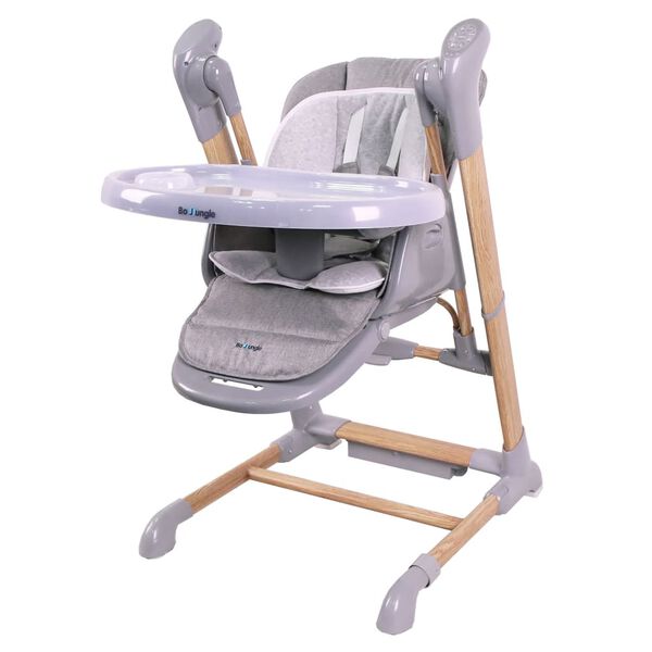 Bo Jungle 2-in-1 Schaukel-Hochstuhl Holz Grau