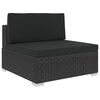 vidaXL 7-tlg. Garten-Lounge-Set mit Auflagen Poly Rattan Schwarz