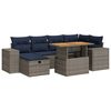 vidaXL 7-tlg. Garten-Sofagarnitur mit Kissen Braun Poly Rattan Akazie