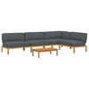 vidaXL Sofa Set 5 stk. Anthrazit Massivholz Akazie
