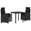 vidaXL Sofa-Tischset mit Kissen mit Kissen 3 pcs Schwarz