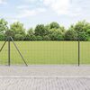 vidaXL Zaun mit Pfosten Grau 0,8 x 10 m Stahl