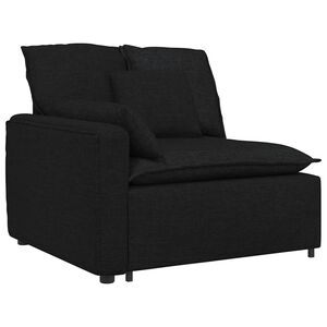 vidaXL Modulares Sofa Endmodul mit Armlehne Kissen Schwarz 100 cm