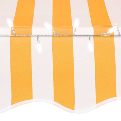 vidaXL Einziehbare Markise Handbetrieben mit LED 100 cm Weiß Orange