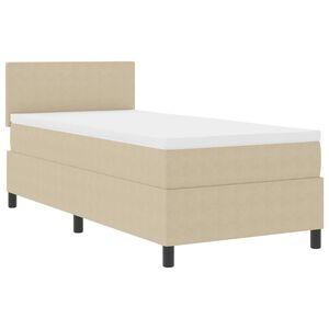 vidaXL LED Boxspringbett Hellgrau und Wei&szlig; 80 x 200 cm Cordstoff