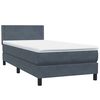 vidaXL Boxspringbett mit Matratze Dunkelgrau 100x220 cm Samt