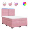 vidaXL Boxspringbett mit Matratze Rosa 140x190 cm Samt