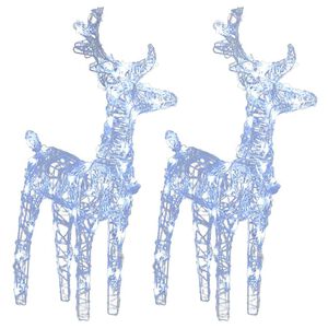 vidaXL LED-Rentiere 2 Stk. Kaltwei&szlig; 80 LEDs Acryl