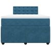 vidaXL Boxspringbett mit Matratze Blau 120x200 cm Samt