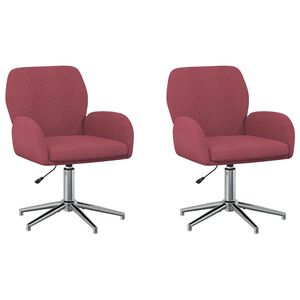 vidaXL B&uuml;rost&uuml;hle 2 Stk. 54 x 58 x 90 cm Weinrot Stoff