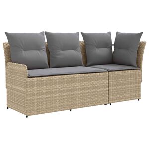 vidaXL 2 stk. Gartenarmsessel mit Ecksofa PE-Rattan Beige und Hellgrau