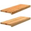 vidaXL Treppenstufen 2 Stk. Hellbraun 70x25x2 cm Massivholz Eiche