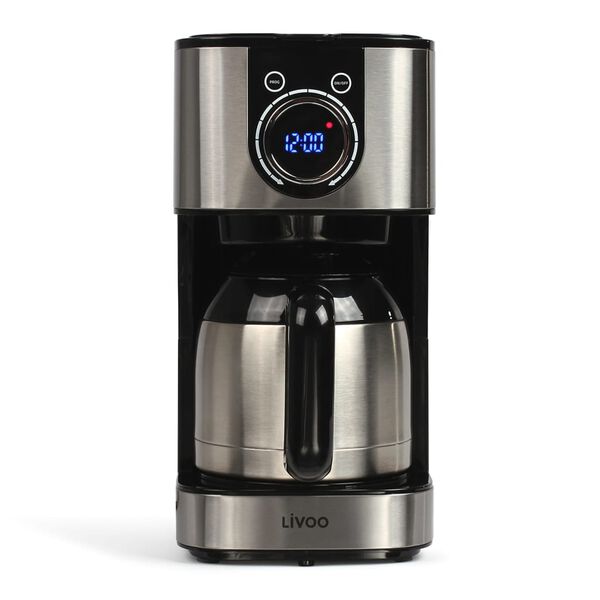 Livoo Kaffeemaschine Programmierbar Isotherm 1,2 L 800 W Schwarz