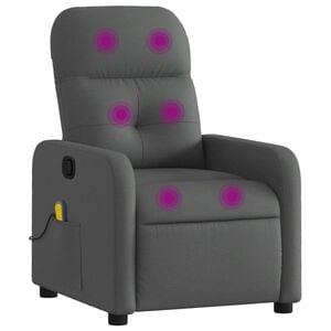 vidaXL Massage-Relaxsessel, Stoff, Dunkelgrau