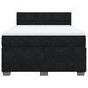 vidaXL Boxspringbett mit Matratze Schwarz 140x200 cm Samt