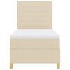 vidaXL Boxspringbett mit Matratze Creme 100 x 200 cm Stoff